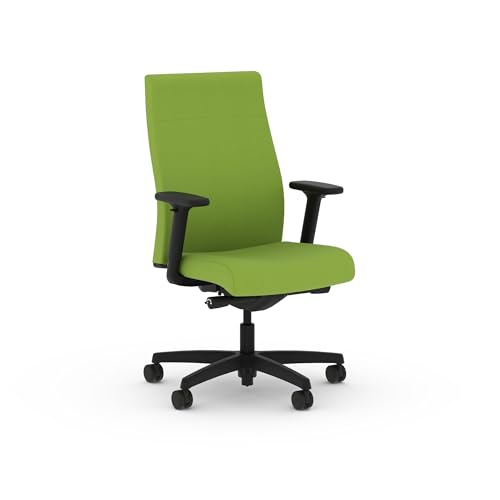 Image of HON Ignition 2.0 Ergonomic Office Chair with Adjustable Arms, Advanced Synchro‑Tilt Recline, Upholstered Desk and Computer Chair for Home Office or Workstation, Black Frame, Pear