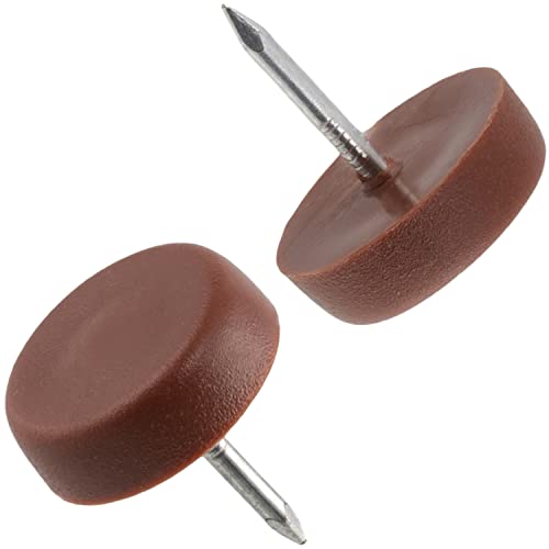 AERZETIX - C65822 - Lot de 100 Patins glisseurs pour Pieds de Chaise à clouer Ronds Ø16 mm en Plastique - Couleur Cerisier - Meuble Table Armoire Commode...