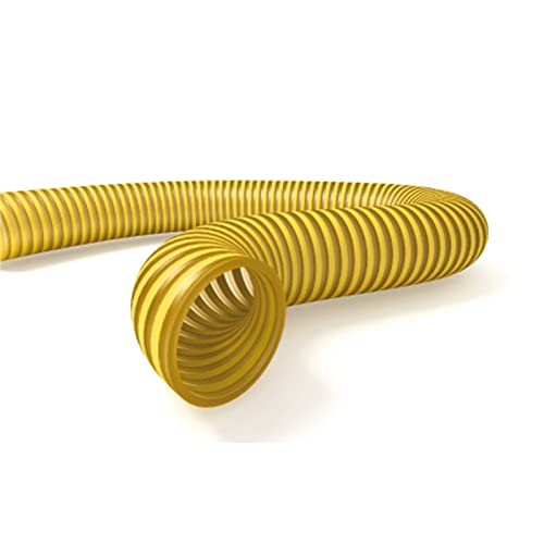 La zappa Tubo spiralato atossico per motopompa con spirale di rinforzo giallo per liquidi alimentari antiurto (Ø 80 mm, 1 m)
