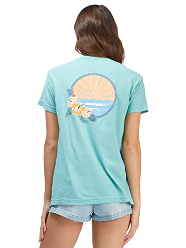 Roxy Womens Roxy Boyfriend Crew Tee T Shirt, Sea Blue, Medium Us #TOP2