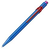 caran d'ache kugelschreiber 825 mit sechseckigem, blau lackiertem Schaft