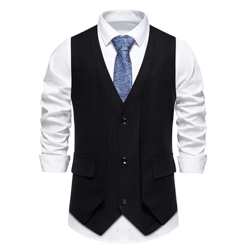 Men's Casual Single-Breasted Suit Vest – Formal Waistcoat For Wedding & Party4