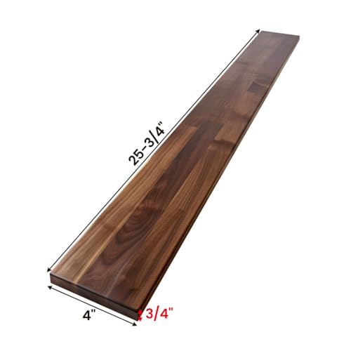 Image of Walnut Wood Backsplash, 25x4x3 /4 inches, USA-Grown Solid Hardwood, Pre-Sanded & Pre-Finished, Ready to Use, Ideal for Pairing with CONSDAN Butcher Block Countertop