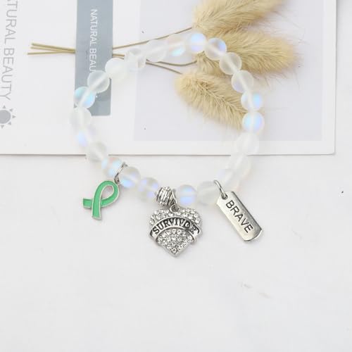 Image of UJIMS Organ Donation Awareness Gifts Green Rinbbon Bracelet Transplant Gifts Kidney Transplant Survivor Jewelry