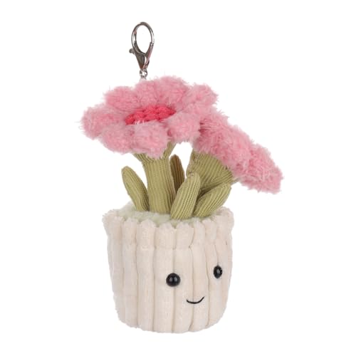 Image of Apricot Lamb Sunflower Cute Keychain Soft Stuffed Plush Keychain Toys 5.9IN