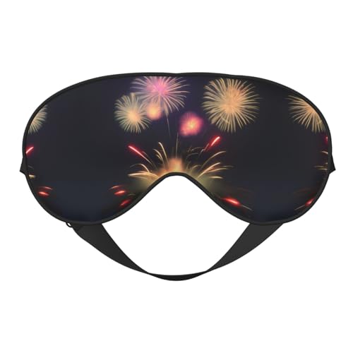 Explosion Fireworks 3Dプリントソフトブラックアウトアイマスク、トラベルアイマスク、サイドスリーパーアイカバー、スリープアイマスク 男女兼用