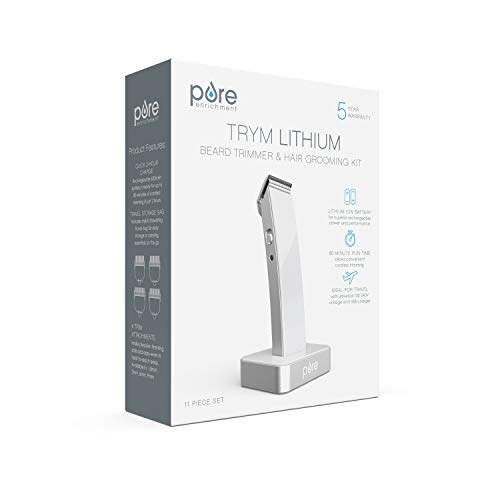 Pure Enrichment TRYM Lithium Rechargeable Beard Trimmer - 11-Piece Grooming Kit with Cordl - image 8
