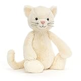 Jellycat Bashful Cream Kitten Stuffed Animal, Medium 12 inches - Cats & Kittens Plush Toy - Classic Children's Gift