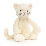 Jellycat Bashful Cream Kitten Stuffed Animal, Medium