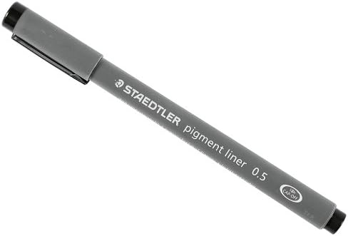 Staedtler 0.5mm Pigment Fineliner Technical Drawing Pen - Black Ink ...