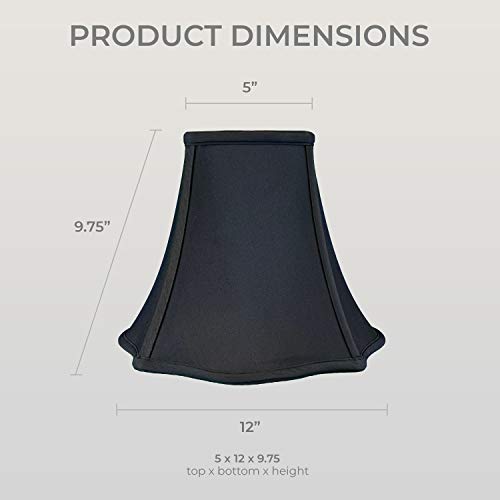 Image of Royal Designs, Inc. Regal Series Fancy Square Bell Lamp Shade, 5 x 12 x 9.75, Black