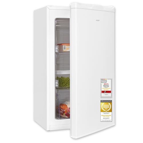 Exquisit Gefrierschrank | 63 l Nutzinhalt, Energieeffizienzklasse E, 39 dB(A) | kompakte Bauform, 4-Sterne-Gefrieren, manuelle Temperaturregelung, wechselbarer Türanschlag | GS5111-330E weiss