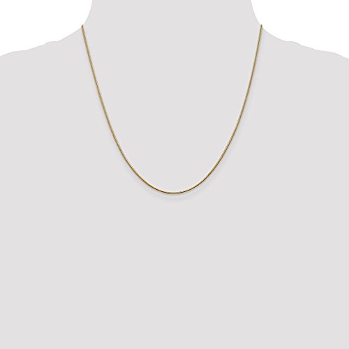Black Bow Jewelry 1Mm 14K Yellow Gold Solid Round Snake Chain Necklace, 20 Inch #TOP1