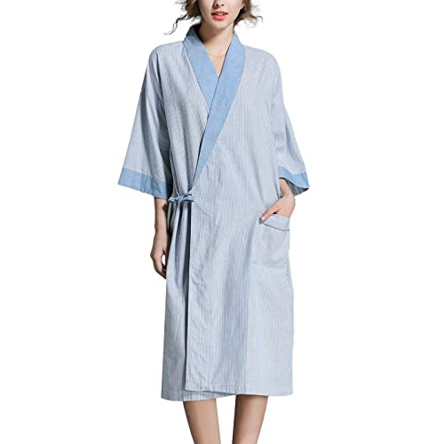 Robe de chambre femme longue en coton doux pour vos matinées détendues