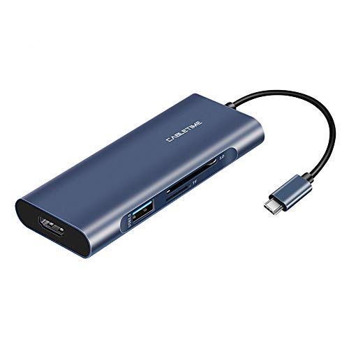 Black Friday 🔥 Cabletime USB C Hub Hdmi Adapter,7 in 1 Type C Hub to Hdmi 4k,3 USB 3.0 Ports,100W Power Delivery,Sd/Tf Card Readers Compatible with MacBook/Pro/Air