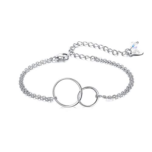 Silverly Bracciale Infinity In Argento 925 Con Perline – Regolabile E Ipoallergenico – Regalo Con Panno Incluso