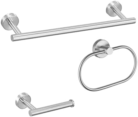 LUMAI Kit 3 Suportes de Banheiro LUMAI Aço Inox Escovado Toalheir...