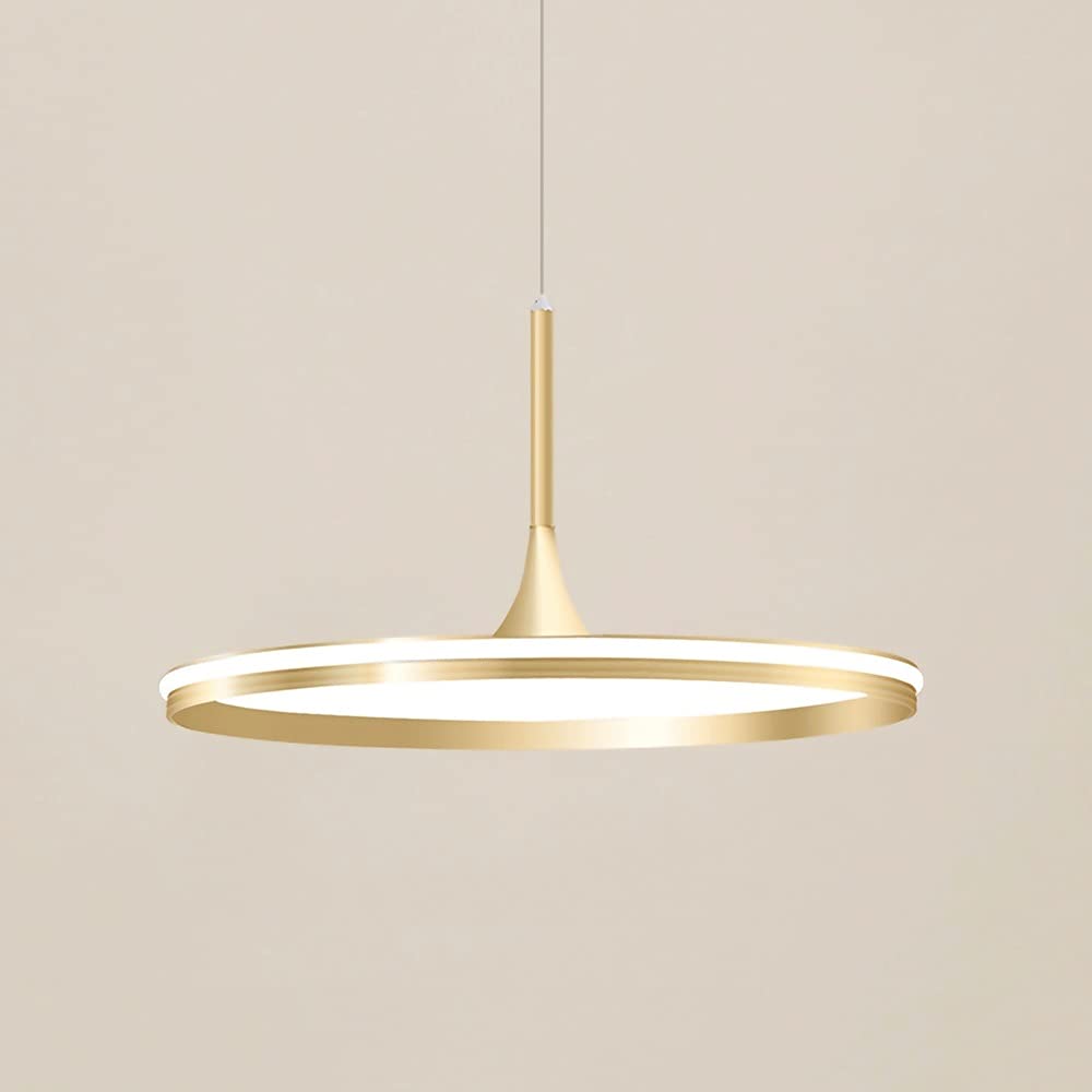 Pannello Frisbee Dorato, Corpo Lampada in Ferro elettrolitico + Paralume in Silicone, lampade a Sospensione, luci semplici Creative per Soggiorno, Sala da Pranzo, Camera da Letto, corridoio