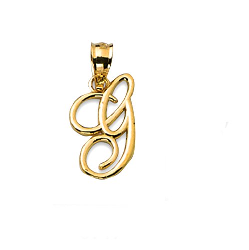 10k Small Script Initial Charm Pendant (Available from A- Z)