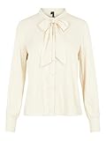 Weiche Viskose Qualität VERO MODA Damen VMAMELIA LS Bow TIE Shirt GA Bluse, Beige (Birch Birch), Large (Herstellergröße: L)