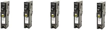Square D by Schneider Electric HOM120PCAFIC Homeline Plug-On Neutral 20 Amp Single-Pole CAFCI Circuit Breaker, (5-(Pack))