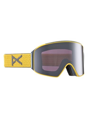 Anon M4 Goggles (Cylindrical) + Bonus Lens + MFI Face Mask, Frame: Golden, Lens: Perceive Sunny Onyx