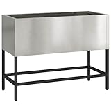 vidaXL Hochbeet Gartenpflanzer Silber 60 x 26 x 45 cm Edelstahl, Garten- und Terrassen-Pflanzkübel, rechteckig, modern, robust, perfekter Blumenhalter für draußen