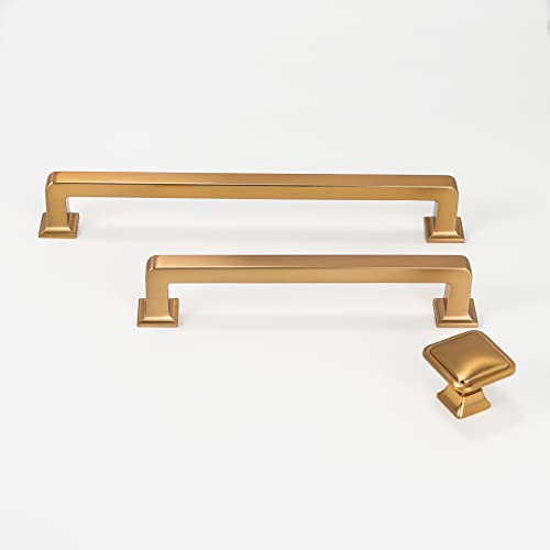 COTYKILEY 10 Pack 7 Inch(177mm) Champagne Copper Kitchen Cabinet Handles Brushed Brass Cabinet Pulls Cabinet Door Handles Gold Kitchen Cabinet Hardware Cupboard Drawer Pulls Dresser Handles by COTYKILEY - Image 6