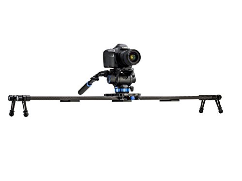 Image of Benro MoveOver8B Carbon-Fiber Slider with Case - 35.4″ Travel Rail, 18 mm Dual Rails, Adjustable Legs, 3 /8″ Head Mount (C08D9B)