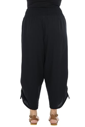 Back From Bali Womens Boho Wide Leg Loose Pants Cropped Rayon Summer Beach Pants Smocked Waist (S-4XL)2