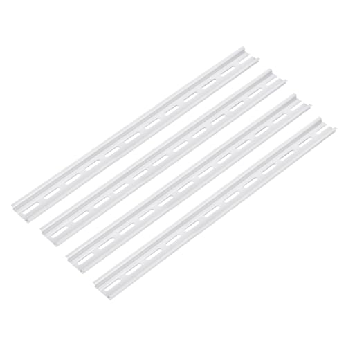 MECCANIXITY DIN Rail Slotted Aluminum Mounting Guide 15 Inch x 1.4 Inch x 0.3 Inch for Equipment Installation Pack of 4 Pcs