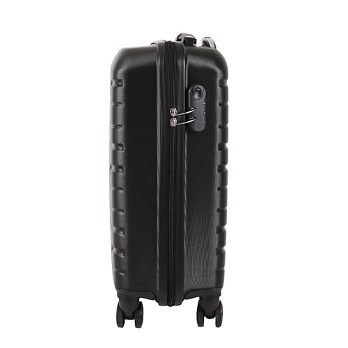 Mala de Bordo Viagem Rígida Rodas 360 º capacidade 10kg e anti furto com senha (PRETO)