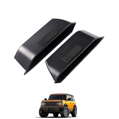 Front Door Handle Storage Organizer for Ford Bronco 2021 2022 2023 2024 Car Interior Accessories, ABS Front Door Side Armrest Phone Pocket Organizer Insert Glove Pallet 2PCS (Update Handle Tray 2PCS) Cover