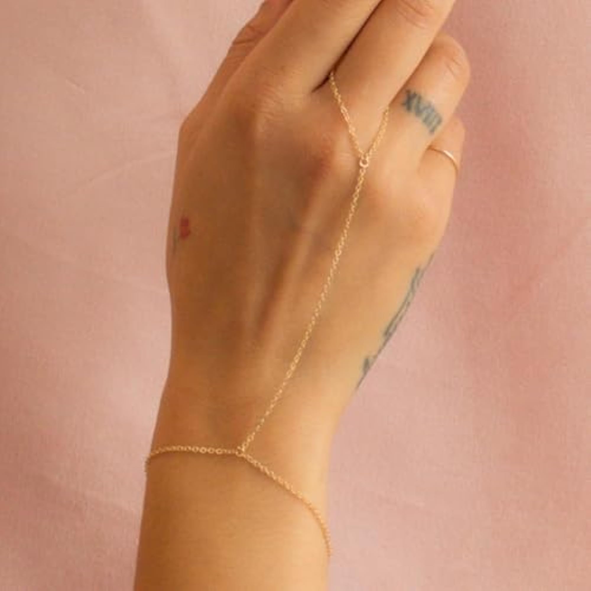 Adjustable Rhinestone Hand Chain Bracelet Ring Jewelry