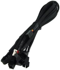 Phobya Y-Cable, 3-Pin to 6X 3-Pin, 60cm, Sleeved, Black