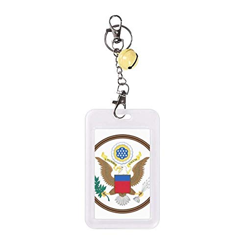 Badge protection carte crédit emblème USA et cloche jaune pour votre portefeuille