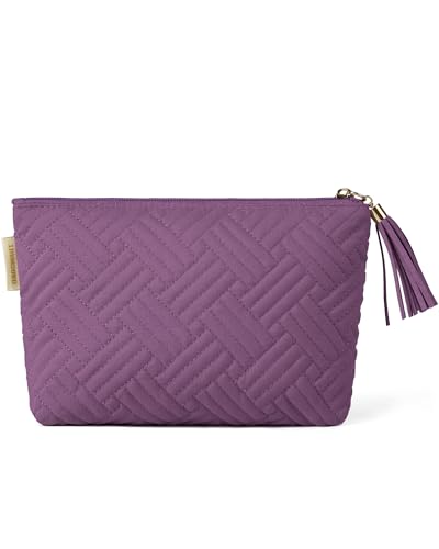 Image of BAGSMART Makeup Bag Travel Cosmetic Bag, Double-layer,Pink, IV-Purple-1 pcs, Small, Compact