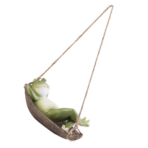 Grenouille suspendue en résine verte pour animer les bords du balcon - 2