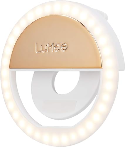 Case-Mate LuMee Studio Clip Light - LED Ring Light for Laptops, Monitors, Smartphones, Tablets - Portable and Rechargeable - Gold