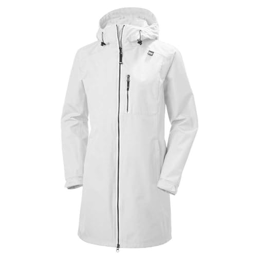 Helly-Hansen Women's White Long Belfast Waterproof Raincoat with Hood, Size XXXL