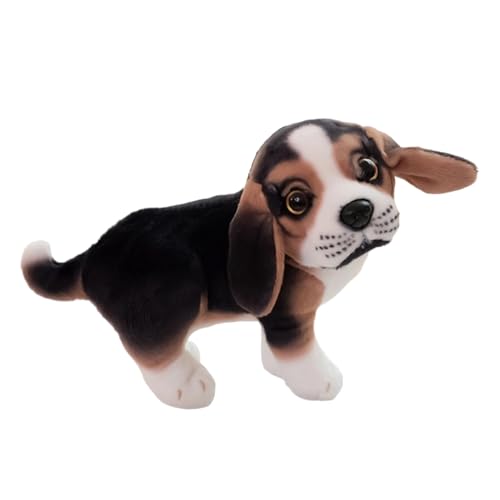 Generico Animale di peluche Beagle, gioco interattivo, 17x20 cm, cucciolo di pelūche, cane di peluche, portatile, per bambini, adolescenti, camera da per adulti, divano, auto, casa