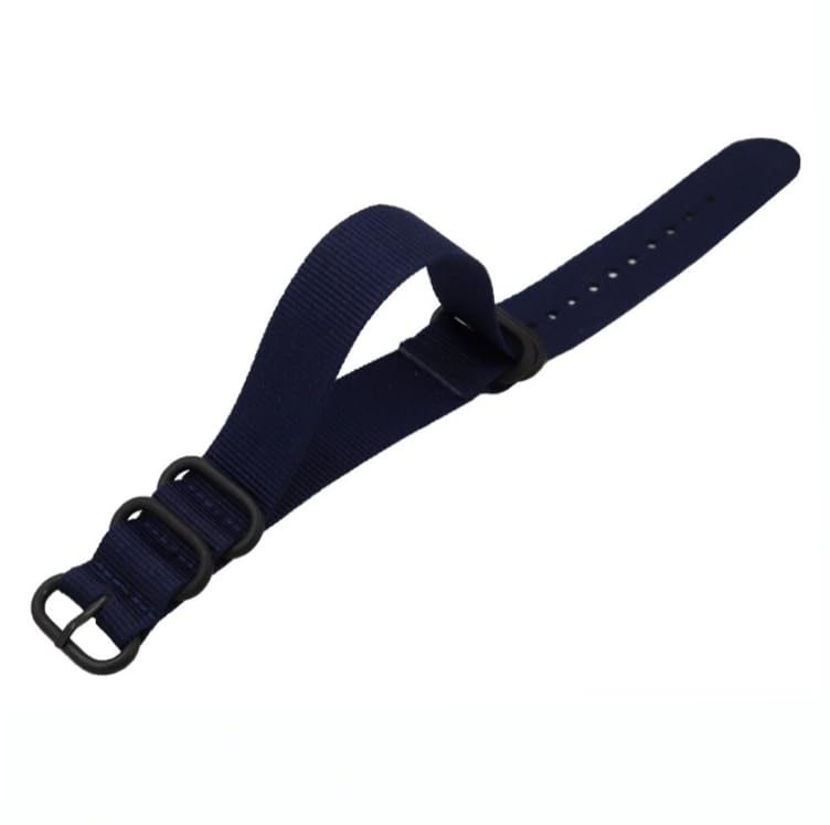 Image of Lineon 20mm & 22mm Black Buckle Nylon Vintage Style NATO Watch Strap ONE WAY NATO Nylon STRAP Imported Quality With Pins and Pin Remover Tool (Include)
