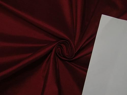 Tissu en soie Dupioni bordeaux DUP267 au mètre couture robe de mariée et rideaux