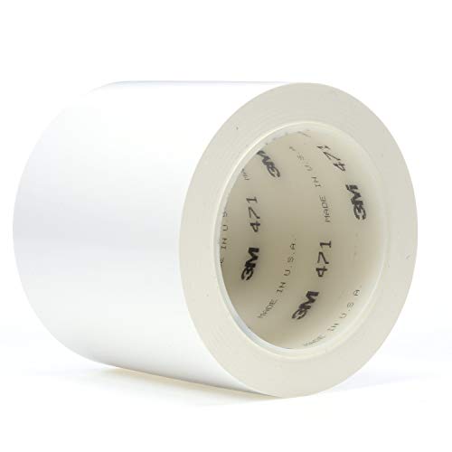 Image of 3M Vinyl Tape 471, 48 in x 20 yd, White, 1 Roll Untrimmed, White Floor Tape, Paint Alternative for Floor Marking, Social Distancing, Color Coding, Safety Marking