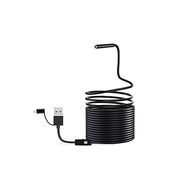 MH-RING Inspektionskamera Kanalkamera, Endoskopkamera USB 2,0 Megapixel HD Borescope Starre Schlangenkabel wasserdichte…