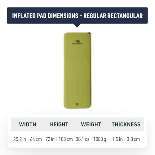 Image of Sea to Summit Camp Self-Inflating Foam Sleeping Mat for Camping and Backpacking - Rectangular - Regular (72 x 25.2 x 1.5 inches)