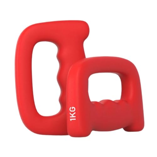 QSTDGVPW Par de Pesas con Forma de Mano, Mancuernas Antideslizantes para Uso en Gimnasio en Casa, Rojo