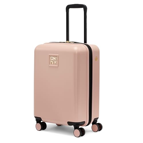 DKNY Amazon Exclusive On the Go 21 Hardshell Lightweight Expandable Carry-On Luggage with Spinner Wheels Blush