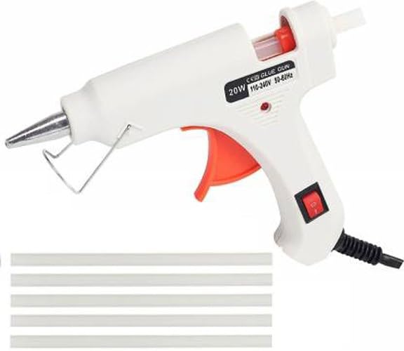 Hot Glue Gun with Glue Sticks | 20W Hot Melt Glue Gun With Anti Drip For Arts And Crafts, DIY Projects |Leak Proof Glue Gun With Strong Gumming Glue Sticks (5 Sticks, White)-image-18