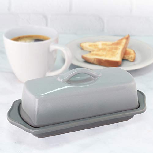 Chantal Covered Butter Dish, Full Size, Fade Grey #TOP3